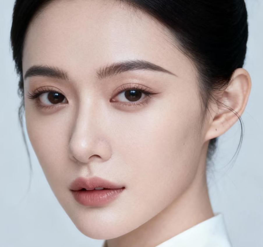 Portrait highlighting softly defined, natural-looking eyebrows