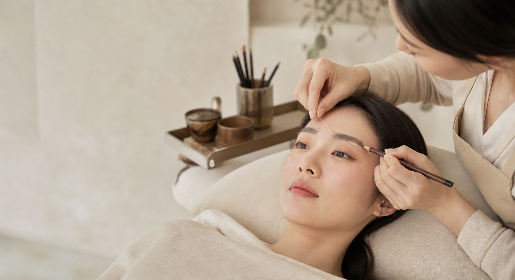 Personalized eyebrow mapping consultation at Bunny